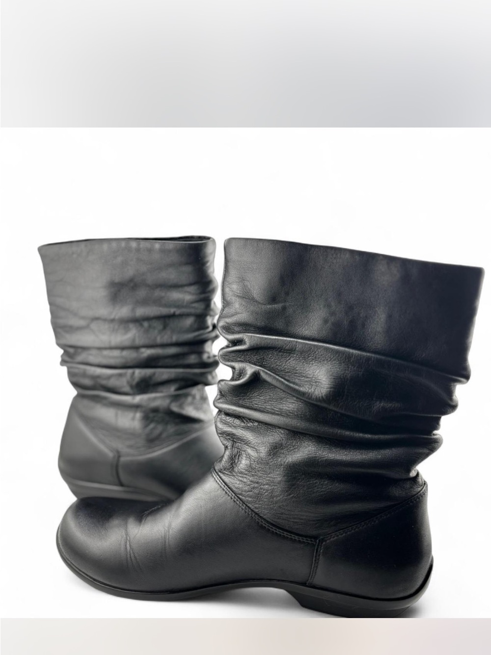 Women's Dansko Devin Black Slouch Leather Boots, Size 38 (7.5/8)